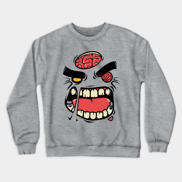 Angry Zombie Crewneck Sweatshirt by mankeeboi